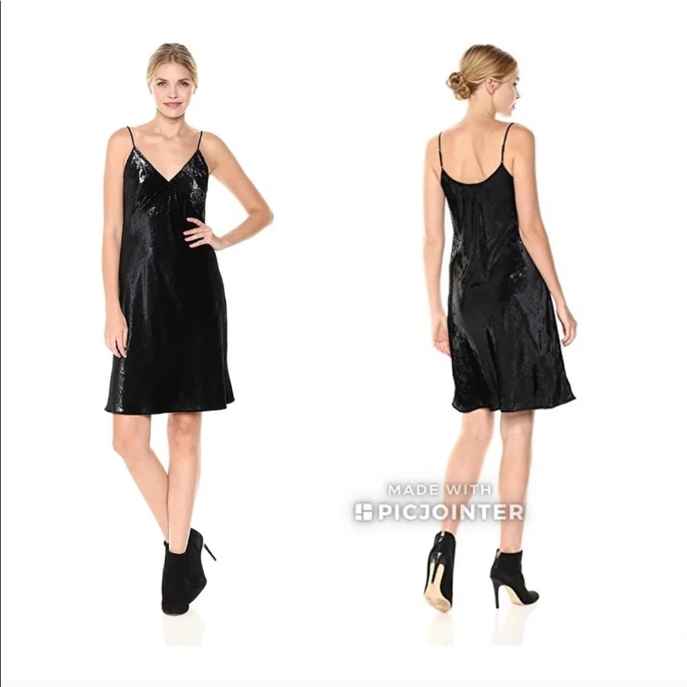 Bailey 44 Mira Velvet Wrap Dress S Silver Black Slip Anthropologie Duochrome